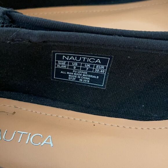 Nautica Sz 9 Loafers Flats Silver Signature Bar - Picture 3 of 8